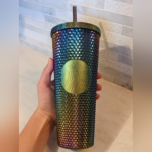 Starbucks Fall 2023 Black Studded Oil Slick Tumbler Cup 24oz